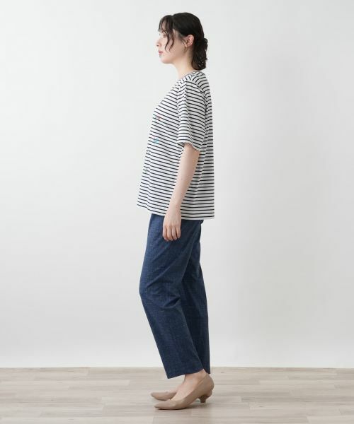 Leilian PLUS HOUSE / レリアンプラスハウス Tシャツ | 刺繍ボーダーカットソー【Leilian WHITE LABEL】 | 詳細10