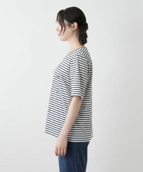 Leilian PLUS HOUSE / レリアンプラスハウス Tシャツ | 刺繍ボーダーカットソー【Leilian WHITE LABEL】 | 詳細13