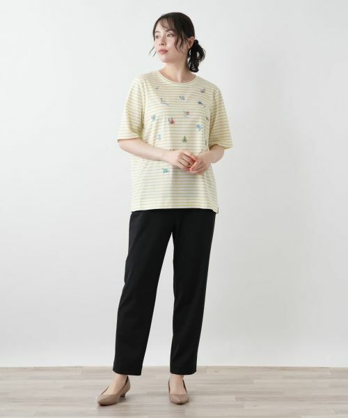 Leilian PLUS HOUSE / レリアンプラスハウス Tシャツ | 刺繍ボーダーカットソー【Leilian WHITE LABEL】 | 詳細5