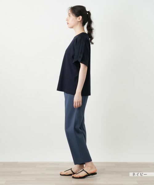 Leilian PLUS HOUSE / レリアンプラスハウス Tシャツ | 異素材切替カットソー【Leilian WHITE LABEL】 | 詳細11