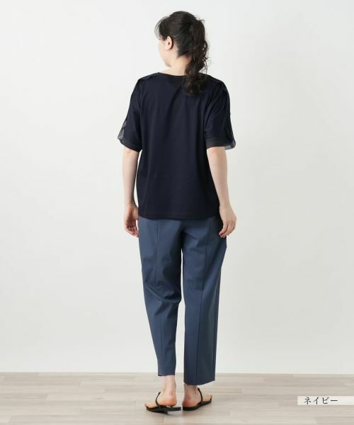 Leilian PLUS HOUSE / レリアンプラスハウス Tシャツ | 異素材切替カットソー【Leilian WHITE LABEL】 | 詳細12