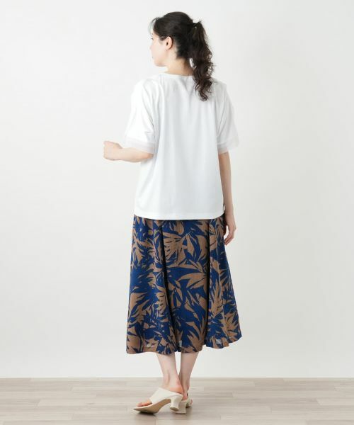 Leilian PLUS HOUSE / レリアンプラスハウス Tシャツ | 異素材切替カットソー【Leilian WHITE LABEL】 | 詳細3