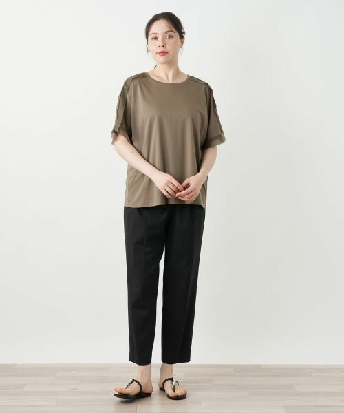 Leilian PLUS HOUSE / レリアンプラスハウス Tシャツ | 異素材切替カットソー【Leilian WHITE LABEL】 | 詳細4