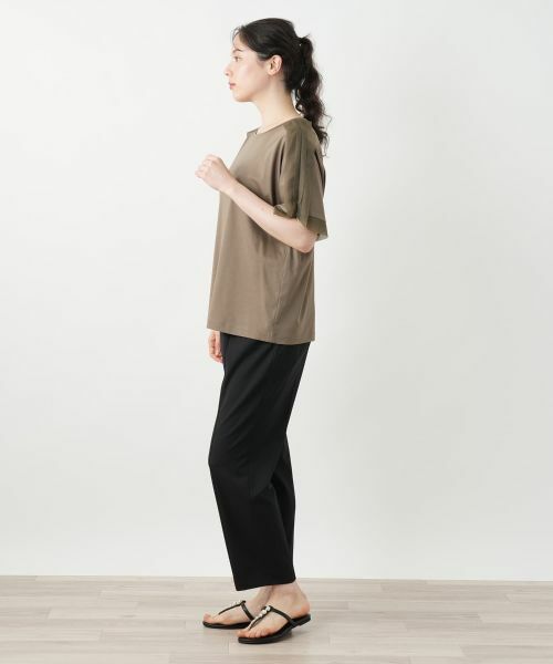 Leilian PLUS HOUSE / レリアンプラスハウス Tシャツ | 異素材切替カットソー【Leilian WHITE LABEL】 | 詳細5