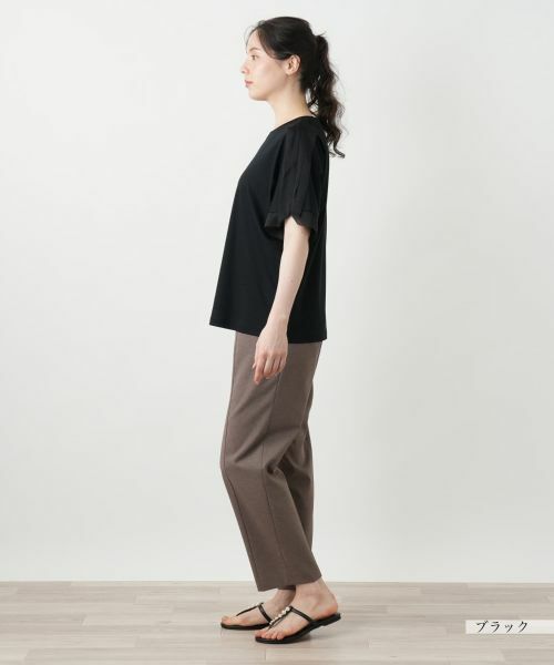 Leilian PLUS HOUSE / レリアンプラスハウス Tシャツ | 異素材切替カットソー【Leilian WHITE LABEL】 | 詳細8