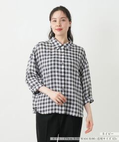 Leilian PLUS HOUSE / レリアンプラスハウス シャツ・ブラウス | ギンガムチェックブラウス【Leilian WHITE LABEL】