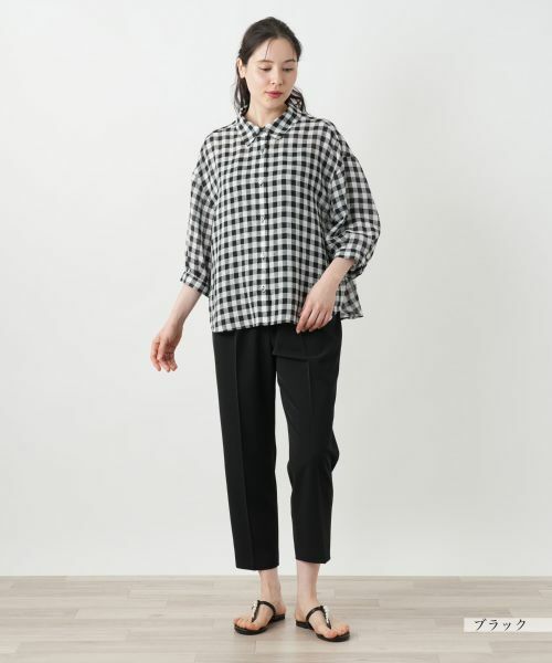 Leilian PLUS HOUSE / レリアンプラスハウス シャツ・ブラウス | ギンガムチェックブラウス【Leilian WHITE LABEL】 | 詳細1