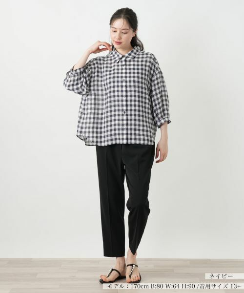 Leilian PLUS HOUSE / レリアンプラスハウス シャツ・ブラウス | ギンガムチェックブラウス【Leilian WHITE LABEL】 | 詳細4