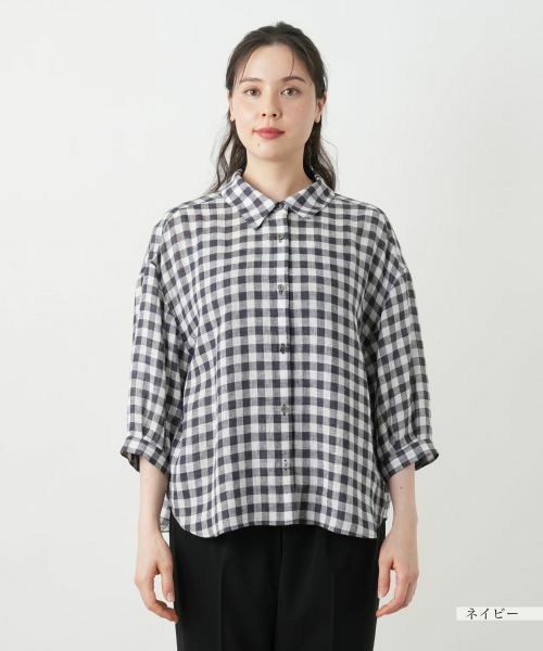 Leilian PLUS HOUSE / レリアンプラスハウス シャツ・ブラウス | ギンガムチェックブラウス【Leilian WHITE LABEL】 | 詳細7