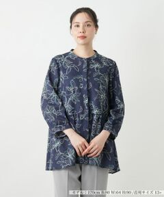 Leilian PLUS HOUSE / レリアンプラスハウス 【店舗人気】ボタニカル柄ブラウス【Leilian WHITE LABEL】 店舗人気】ボタニカル柄ブラウス【Leilian WHITE