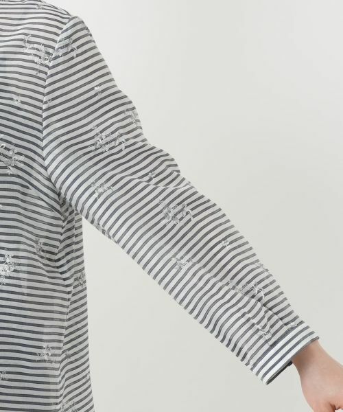 Leilian PLUS HOUSE / レリアンプラスハウス シャツ・ブラウス | 刺繍ボーダーブラウス【Leilian WHITE LABEL】 | 詳細9