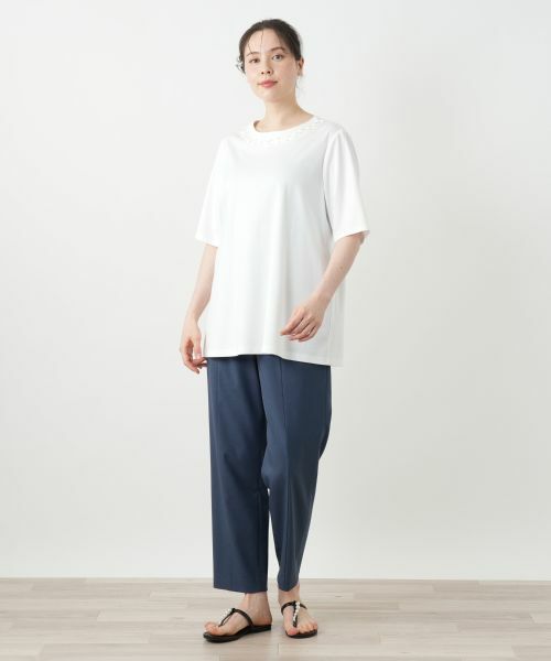 Leilian PLUS HOUSE / レリアンプラスハウス カットソー | 刺繍クルーネックカットソー【Leilian WHITE LABEL】 | 詳細12