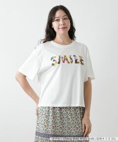 Leilian PLUS HOUSE / レリアンプラスハウス Tシャツ | 刺繍プリントTシャツ【Leilian WHITE LABEL】