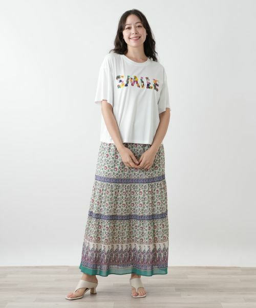 Leilian PLUS HOUSE / レリアンプラスハウス Tシャツ | 刺繍プリントTシャツ【Leilian WHITE LABEL】 | 詳細1