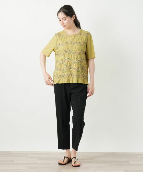 Leilian PLUS HOUSE / レリアンプラスハウス カットソー | 刺繍クルーネックカットソー【Leilian WHITE LABEL】 | 詳細1