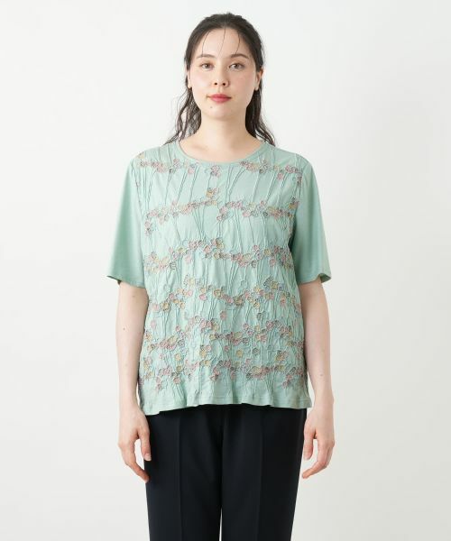 Leilian PLUS HOUSE / レリアンプラスハウス カットソー | 刺繍クルーネックカットソー【Leilian WHITE LABEL】 | 詳細7