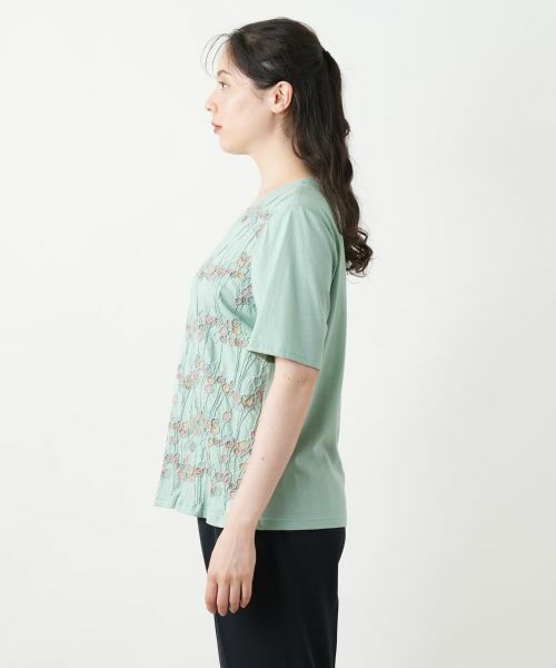 Leilian PLUS HOUSE / レリアンプラスハウス カットソー | 刺繍クルーネックカットソー【Leilian WHITE LABEL】 | 詳細8