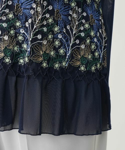 Leilian PLUS HOUSE / レリアンプラスハウス カットソー | 刺繍シアーカットソー【Leilian WHITE LABEL】 | 詳細10