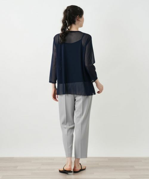 Leilian PLUS HOUSE / レリアンプラスハウス カットソー | 刺繍シアーカットソー【Leilian WHITE LABEL】 | 詳細3