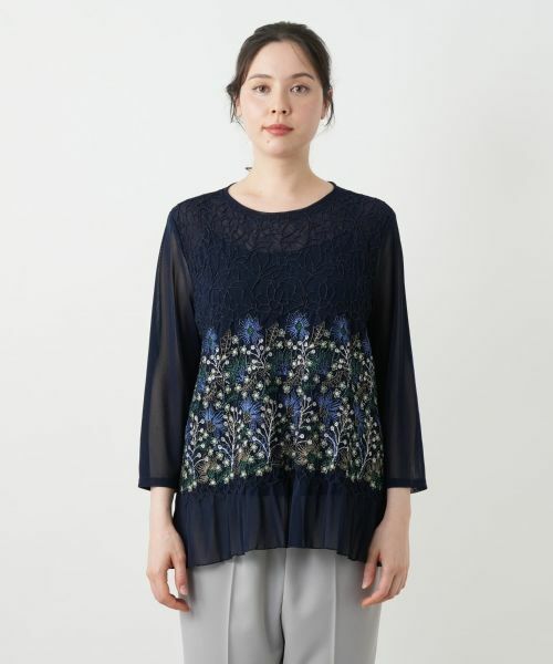 Leilian PLUS HOUSE / レリアンプラスハウス カットソー | 刺繍シアーカットソー【Leilian WHITE LABEL】 | 詳細4