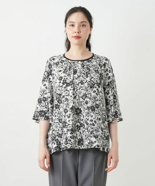 Leilian PLUS HOUSE / レリアンプラスハウス シャツ・ブラウス | フラワープリントブラウス【Leilian WHITE LABEL】 | 詳細7