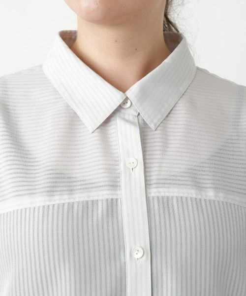 Leilian PLUS HOUSE / レリアンプラスハウス シャツ・ブラウス | シアーストライプブラウス【Leilian WHITE LABEL】 | 詳細13