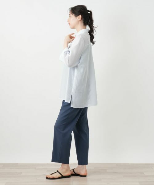 Leilian PLUS HOUSE / レリアンプラスハウス シャツ・ブラウス | シアーストライプブラウス【Leilian WHITE LABEL】 | 詳細5