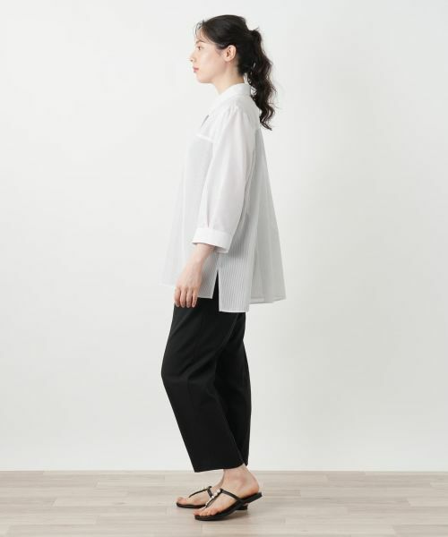 Leilian PLUS HOUSE / レリアンプラスハウス シャツ・ブラウス | シアーストライプブラウス【Leilian WHITE LABEL】 | 詳細8