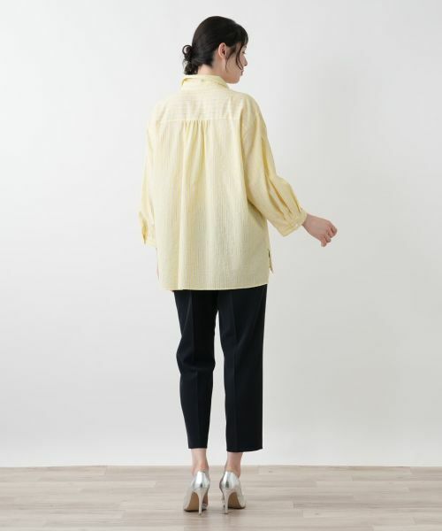 Leilian PLUS HOUSE / レリアンプラスハウス シャツ・ブラウス | ストライプ七分袖ブラウス【Leilian WHITE LABEL】 | 詳細3