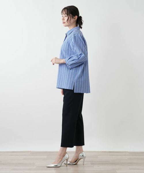 Leilian PLUS HOUSE / レリアンプラスハウス シャツ・ブラウス | ストライプ七分袖ブラウス【Leilian WHITE LABEL】 | 詳細5