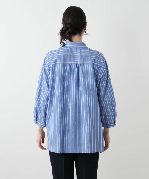Leilian PLUS HOUSE / レリアンプラスハウス シャツ・ブラウス | ストライプ七分袖ブラウス【Leilian WHITE LABEL】 | 詳細9