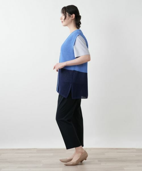 Leilian PLUS HOUSE / レリアンプラスハウス テーラードジャケット | カラーブロックニットベスト【Leilian WHITE LABEL】 | 詳細2