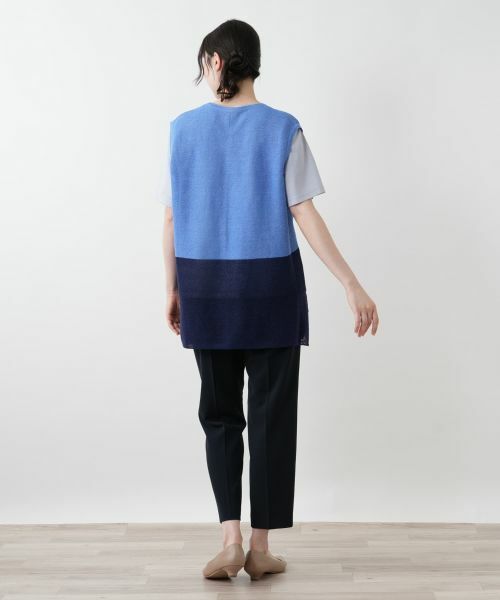 Leilian PLUS HOUSE / レリアンプラスハウス テーラードジャケット | カラーブロックニットベスト【Leilian WHITE LABEL】 | 詳細3