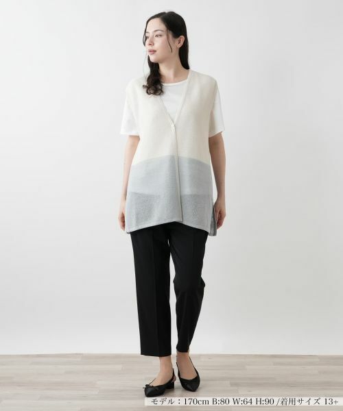 Leilian PLUS HOUSE / レリアンプラスハウス テーラードジャケット | カラーブロックニットベスト【Leilian WHITE LABEL】 | 詳細4