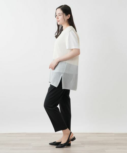 Leilian PLUS HOUSE / レリアンプラスハウス テーラードジャケット | カラーブロックニットベスト【Leilian WHITE LABEL】 | 詳細5