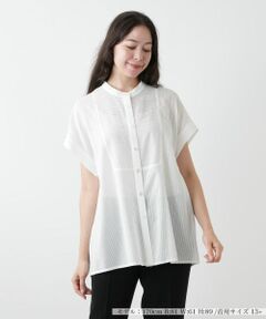 Leilian PLUS HOUSE / レリアンプラスハウス シャツ・ブラウス | バンドカラーブラウス【Leilian WHITE LABEL】