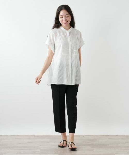 Leilian PLUS HOUSE / レリアンプラスハウス シャツ・ブラウス | バンドカラーブラウス【Leilian WHITE LABEL】 | 詳細1