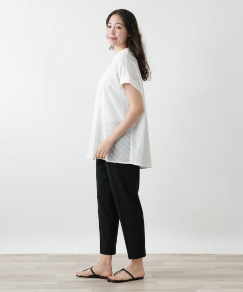 Leilian PLUS HOUSE / レリアンプラスハウス シャツ・ブラウス | バンドカラーブラウス【Leilian WHITE LABEL】 | 詳細2