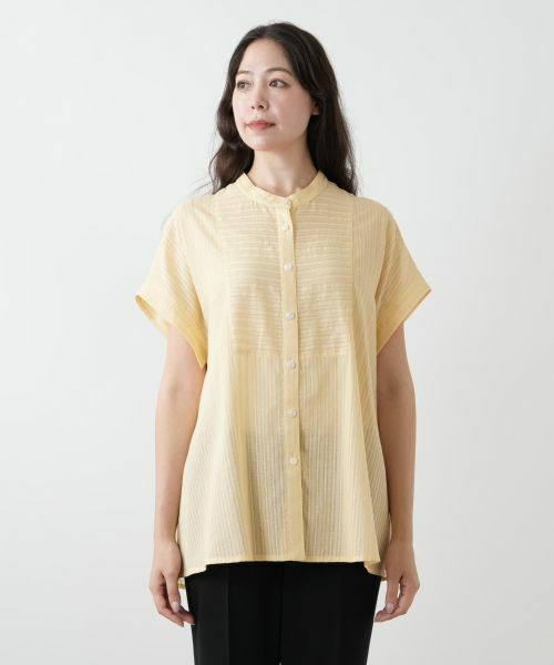 Leilian PLUS HOUSE / レリアンプラスハウス シャツ・ブラウス | バンドカラーブラウス【Leilian WHITE LABEL】 | 詳細7