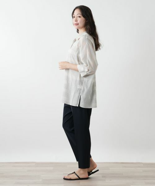 セール】 チェックブラウス【Leilian WHITE LABEL】 （シャツ