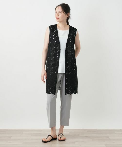 Leilian PLUS HOUSE / レリアンプラスハウス テーラードジャケット | レースベスト【Leilian WHITE LABEL】 | 詳細1