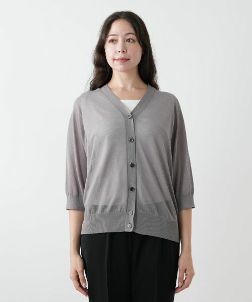 Leilian PLUS HOUSE / レリアンプラスハウス カーディガン・ボレロ | 七分袖ニットカーディガン【Leilian WHITE LABEL】 | 詳細7