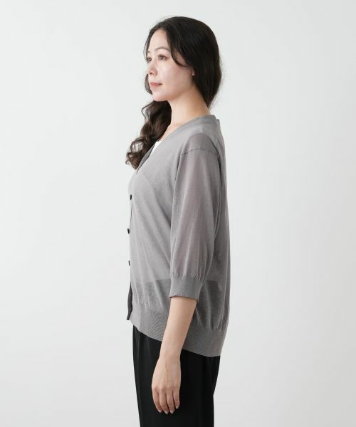 Leilian PLUS HOUSE / レリアンプラスハウス カーディガン・ボレロ | 七分袖ニットカーディガン【Leilian WHITE LABEL】 | 詳細8