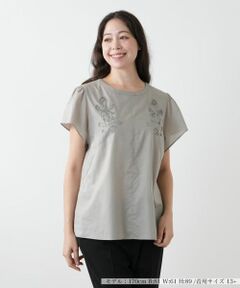 Leilian PLUS HOUSE / レリアンプラスハウス シャツ・ブラウス | フラワー刺繍ブラウス【Leilian WHITE LABEL】