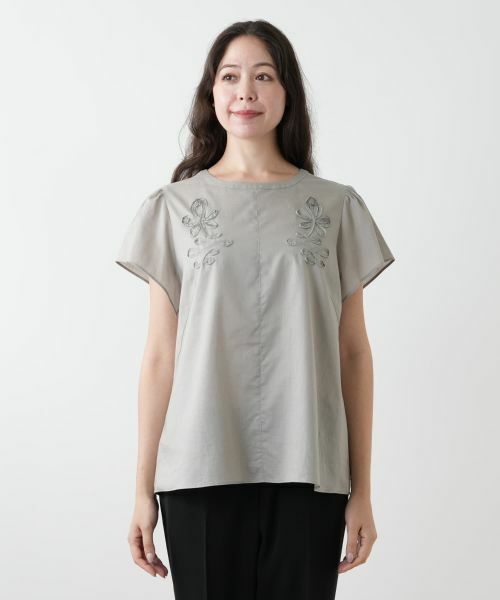 Leilian PLUS HOUSE / レリアンプラスハウス シャツ・ブラウス | フラワー刺繍ブラウス【Leilian WHITE LABEL】 | 詳細7