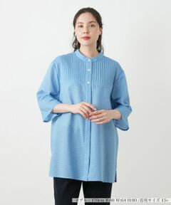 Leilian PLUS HOUSE / レリアンプラスハウス シャツ・ブラウス | バンドカラーブラウス【Leilian WHITE LABEL】