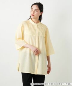 Leilian PLUS HOUSE / レリアンプラスハウス シャツ・ブラウス | バンドカラーブラウス【Leilian WHITE LABEL】