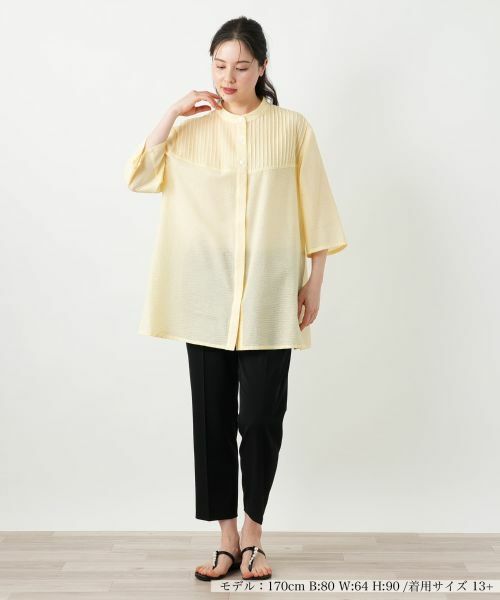 Leilian PLUS HOUSE / レリアンプラスハウス シャツ・ブラウス | バンドカラーブラウス【Leilian WHITE LABEL】 | 詳細4