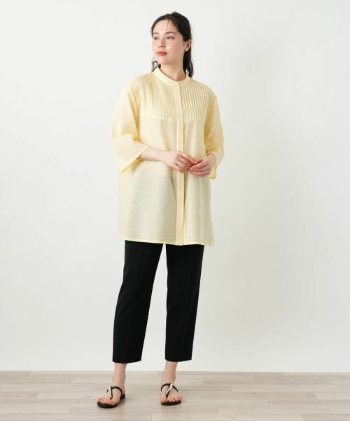 Leilian PLUS HOUSE / レリアンプラスハウス シャツ・ブラウス | バンドカラーブラウス【Leilian WHITE LABEL】 | 詳細5