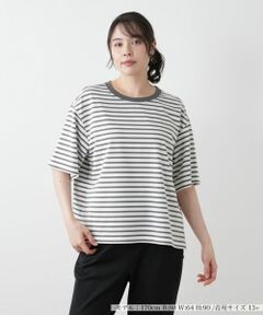 Leilian PLUS HOUSE / レリアンプラスハウス Tシャツ | ボーダーカットソー【Leilian WHITE LABEL】